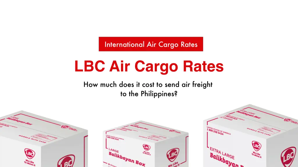 Featured Image with the title 'LBC Air Cargo Rates' and three Balikbayan Boxes